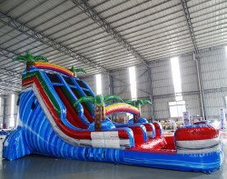 18ft baja center climb palms top 2 1140x900 18' Baja Splash Dual Lane Waterslide - Center Climb