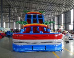 18ft baja center climb palms top 3 1140x900 18' Baja Splash Dual Lane Waterslide - Center Climb