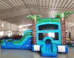 island drop palms econo combo 2022020525 4 1 Island Drop 4-in-1 Bounce House